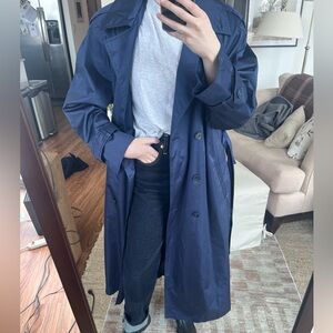 Towne by London Fog navy blue trench coat